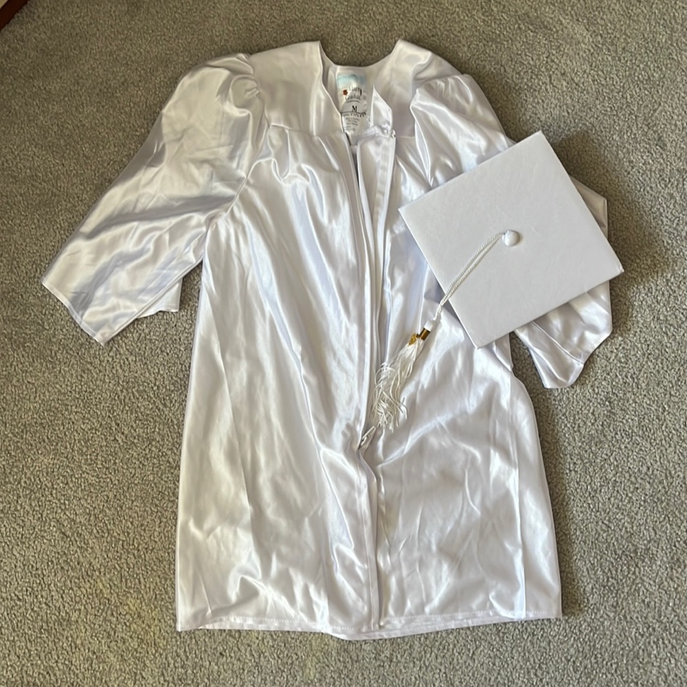 kids, cap and gown